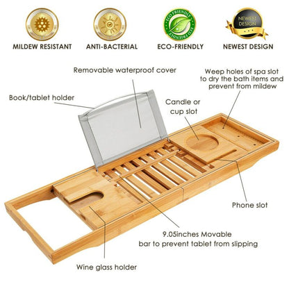 Bamboo Luxury Caddy Bathtub Tray