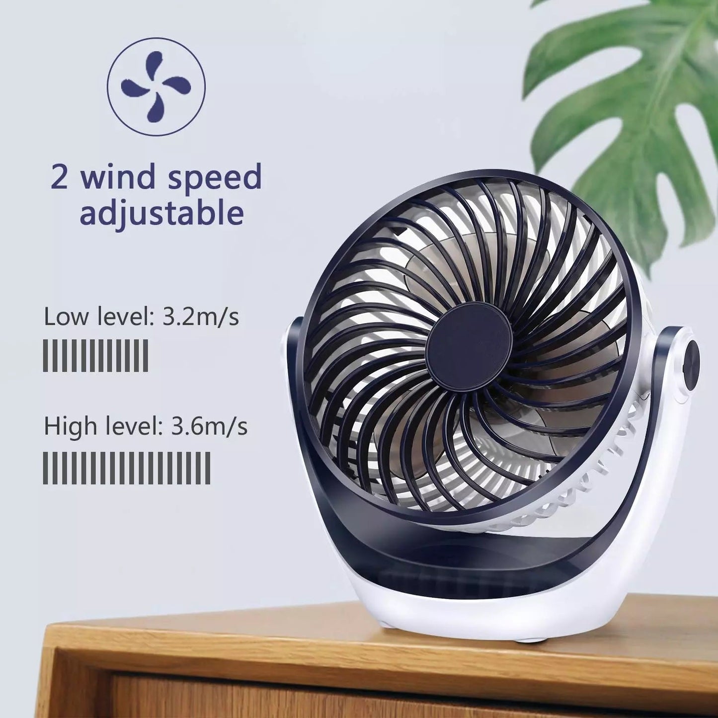 Desk Fan Small Portable Tabletop Fan with Strong Airflow