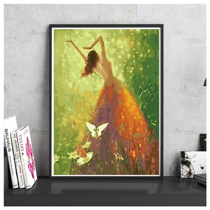 DIY Paint by Numbers Canvas Painting Kit - Dancing Girl Buttery