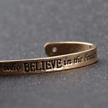 The Future Belongs to Those Who Believe in The Beauty of Their Dreams - Pendant Cuff Bracelet