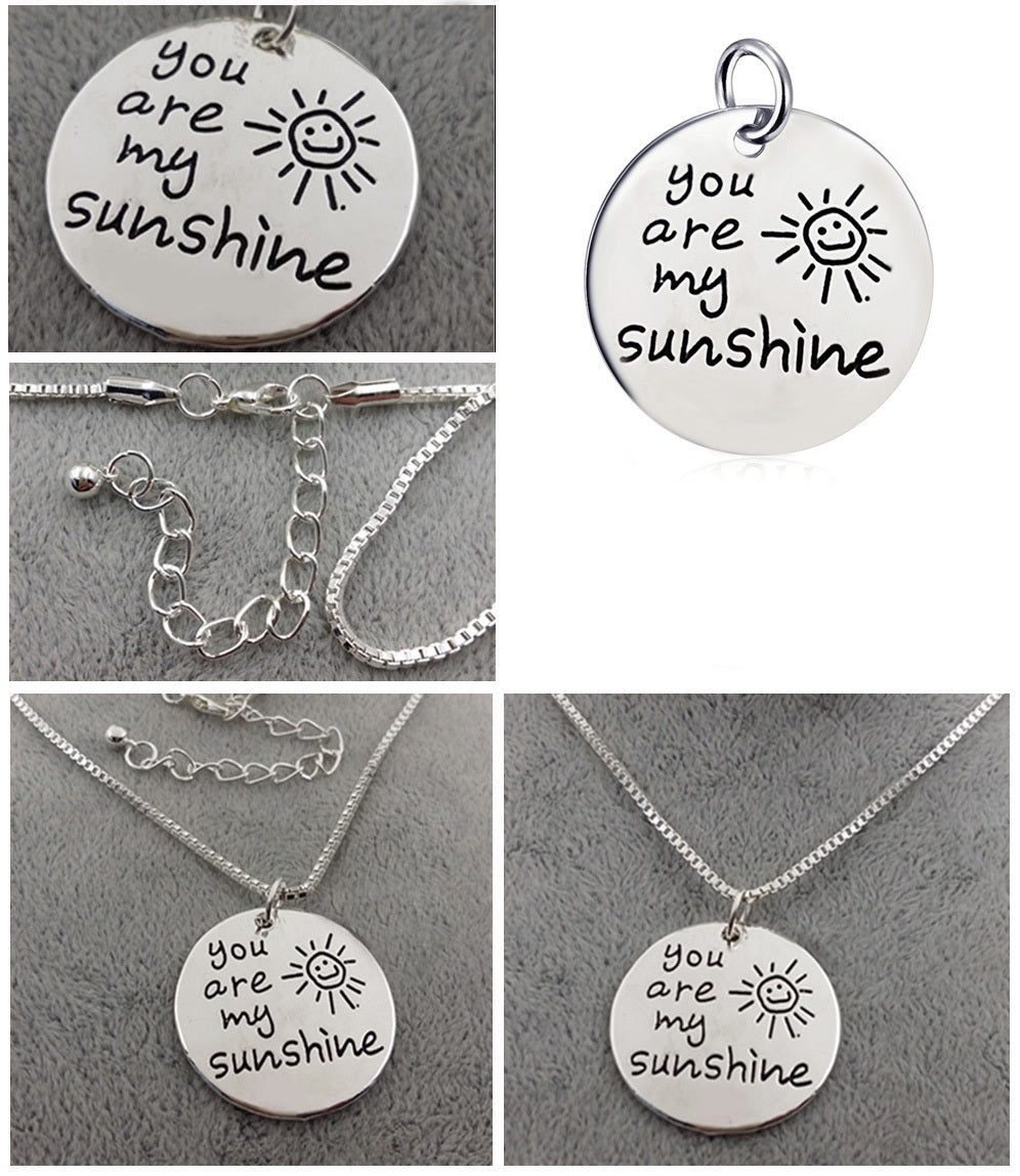 You Are My Sunshine Pendant Necklace - 18" chain