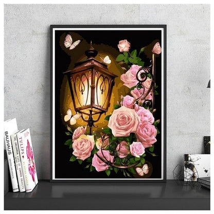 DIY Paint by Numbers Canvas Painting Kit - Roses and Light Porch