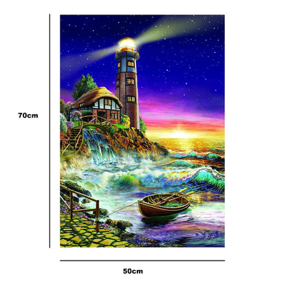 Lighthouse Boat Puzzle - Large Paper Jigsaw Puzzle [1000 Pieces]