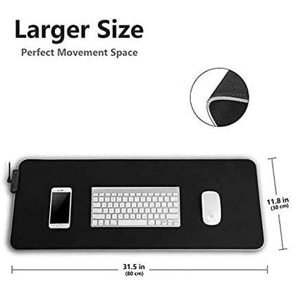 RGB LED Gaming Mouse Pad with Stitched Edges - 31.5 X 12 Inch