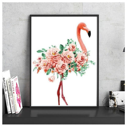 Paint by Numbers Kit - Pink Flamingo and Roses