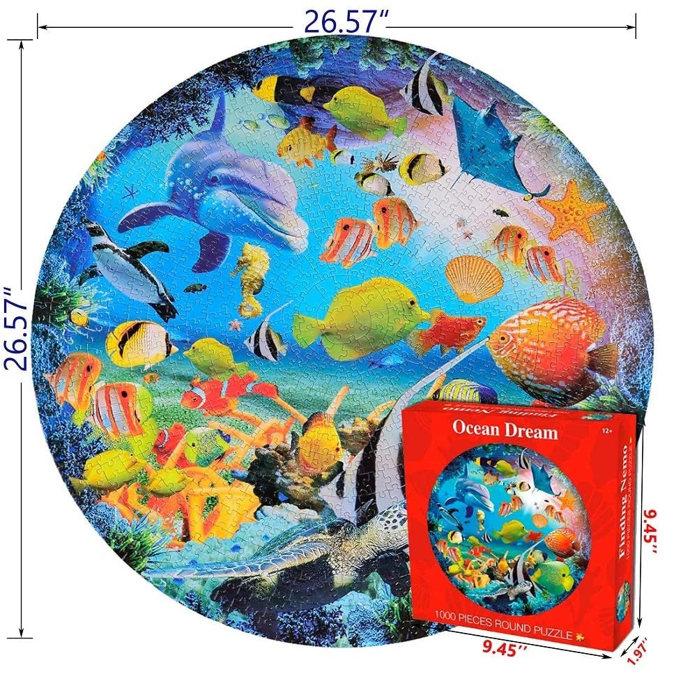 Ocean Sea World Round Puzzle - 1000 Pieces Jigsaw