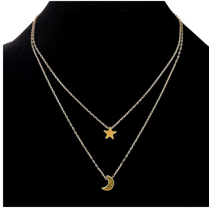 Moon and Star Necklace