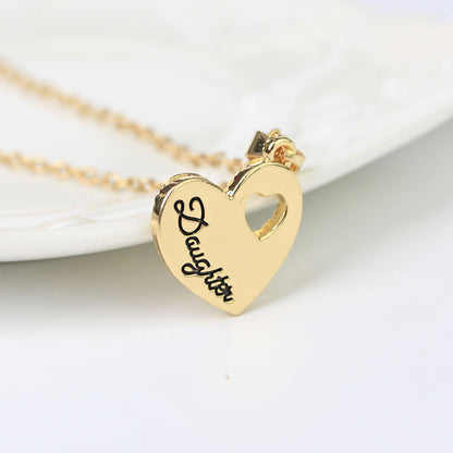 Daughter - Heart Pendant Necklace - Personalized Jewelry Gift