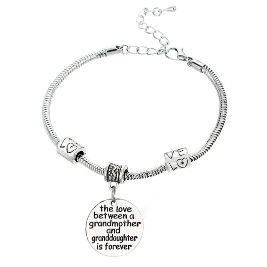 Love Between a Grandmother and Granddaughter is Forever Bracelet - Family Jewelry Gift - 10’’