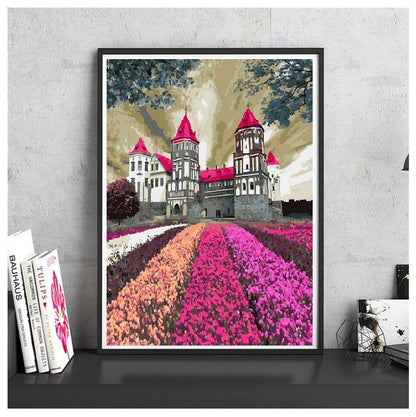 Paint by Numbers Kit - Pink Castle and Field