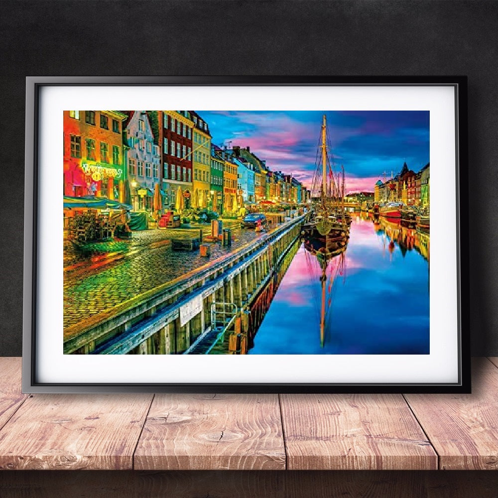 DIY Paint by Numbers Canvas Painting Kit - Sunset in Amsterdam