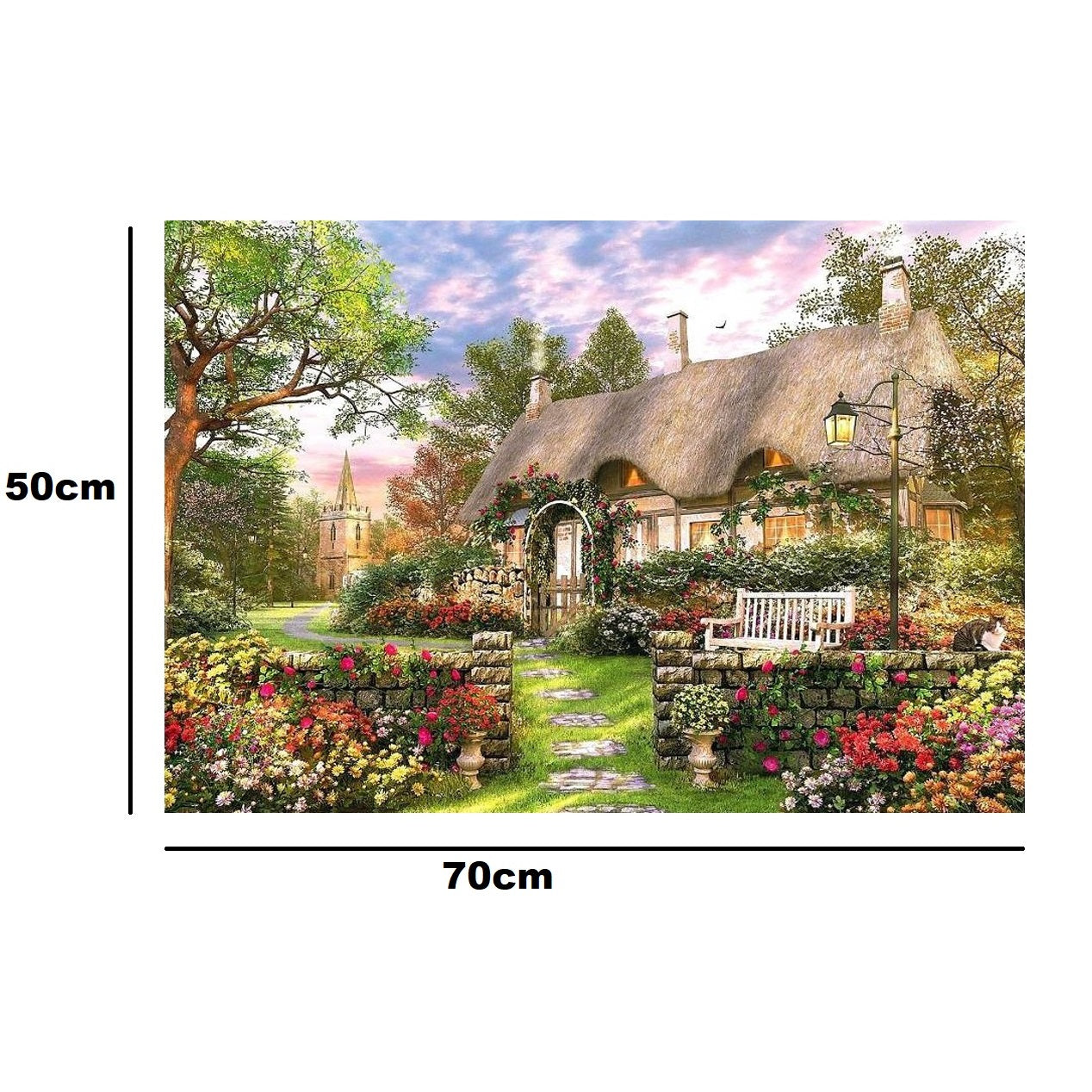 Cottage Landscape Puzzle - Large Paper Jigsaw Puzzle [1000 Pieces]