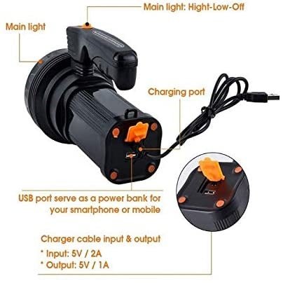 LED 55W Rechargeable Spot Flashlight