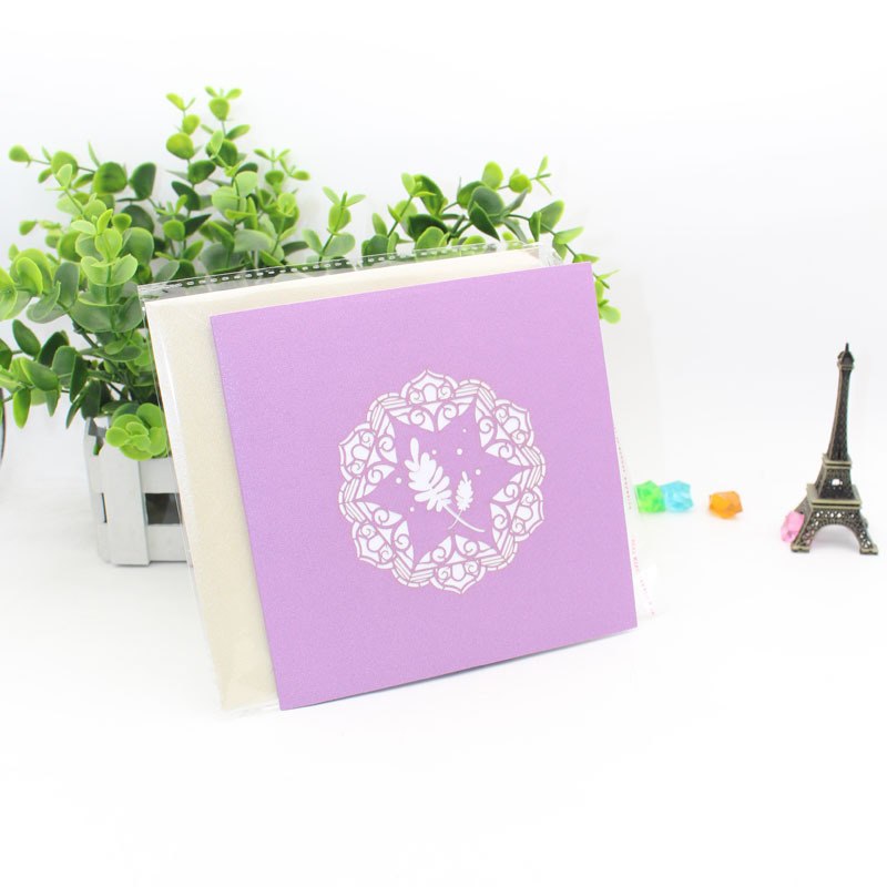 3D Lavender Pop Up Card and Envelope