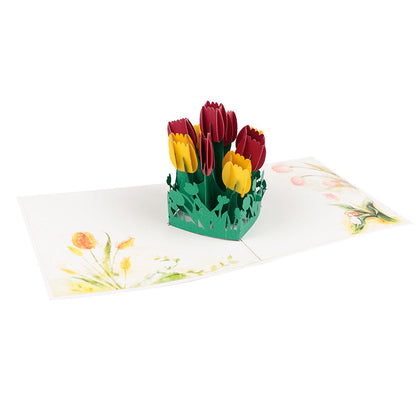 3D Tulips Pop Up Card and Envelope