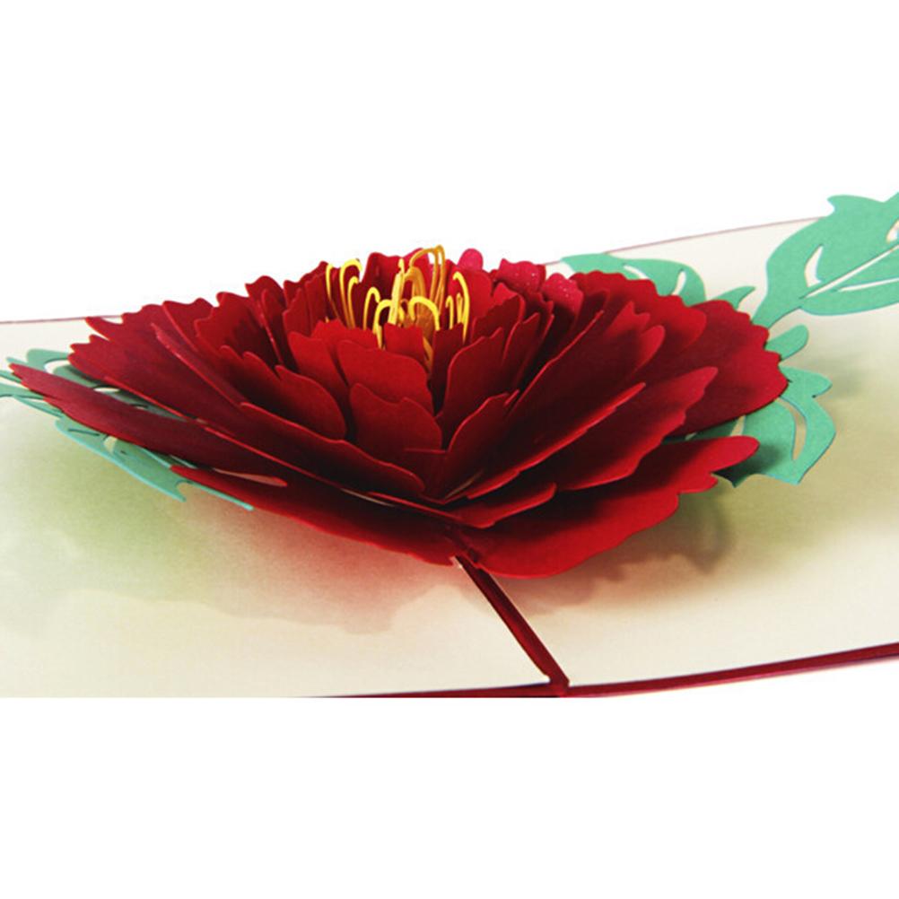 3D BIG Red Flower Pop Up Card and Envelope