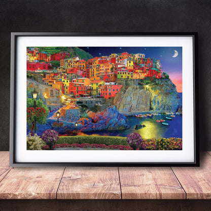 DIY Paint by Numbers Canvas Painting Kit - Cinque Terre Italy