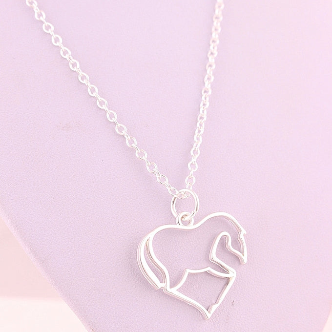 Heart Pendant Necklace Horse Heart Jewelry