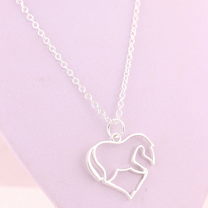 Heart Pendant Necklace Horse Heart Jewelry