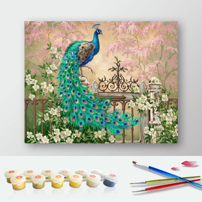 Paint by Numbers Kit - Peacock Green Blue