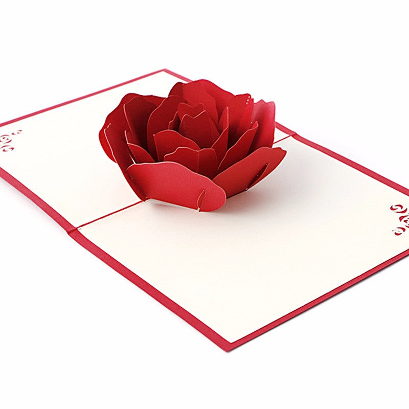 3D  Red Flower Pop Up Card and Envelope