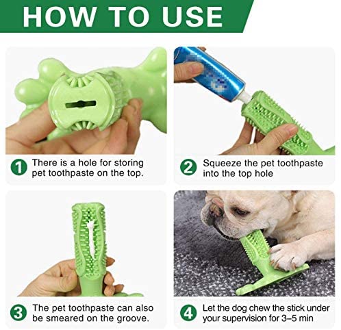 Dog Toothbrush Chew Toy - For Dogs of 40-80 lbs - Green