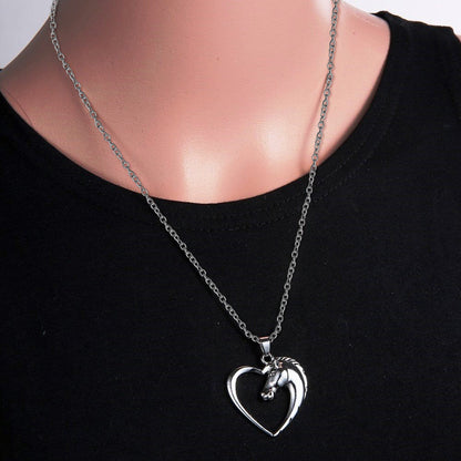 Heart Pendant Necklace Horse Heart Jewelry - Family and Friends Jewelry Gift