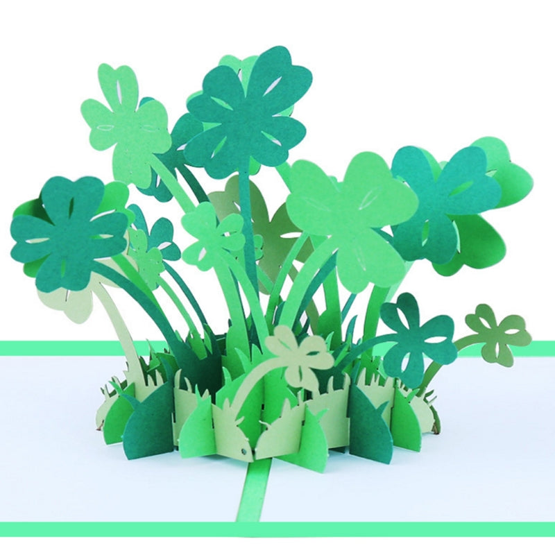 3D Four-Leaf Clover Pop Up Card and Envelope