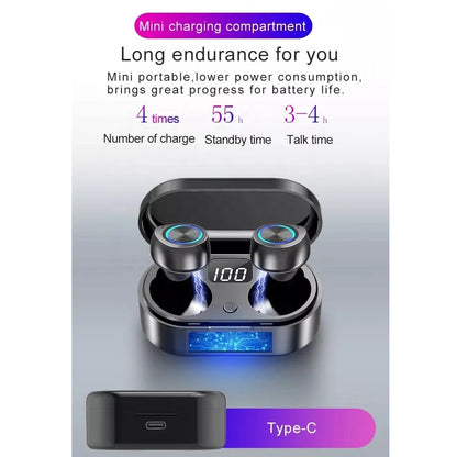 Bluetooth 5.0 Wireless Earbuds with Wireless Charging Case