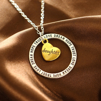 Daughter Pendant Necklace - Dream Hope Love Trust