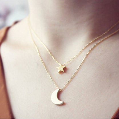 Moon and Star Necklace