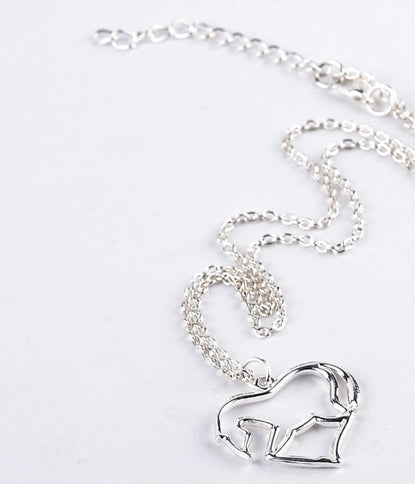 Heart Pendant Necklace Horse Heart Jewelry