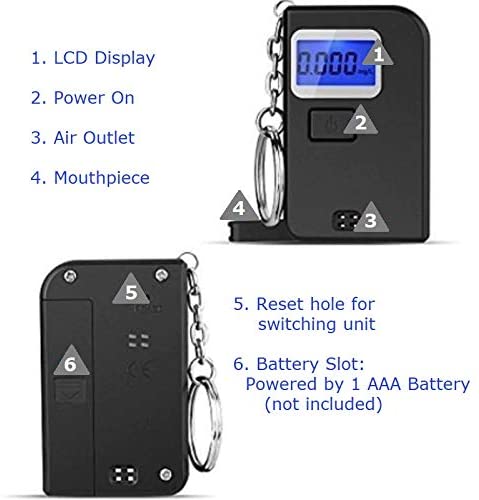 Breathalyzer - Digital Blue LED Screen - Portable