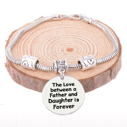 The Love Between a Father and Daughter is Forever Bracelet - Family Jewelry Gift - 10"