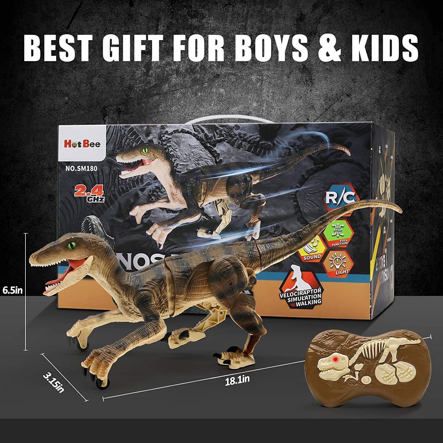 Kiddro Remote Control Dinosaur Toy