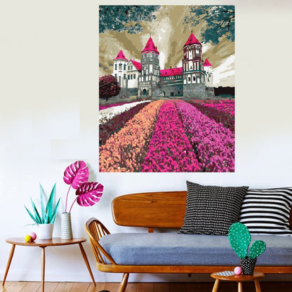 Paint by Numbers Kit - Pink Castle and Field