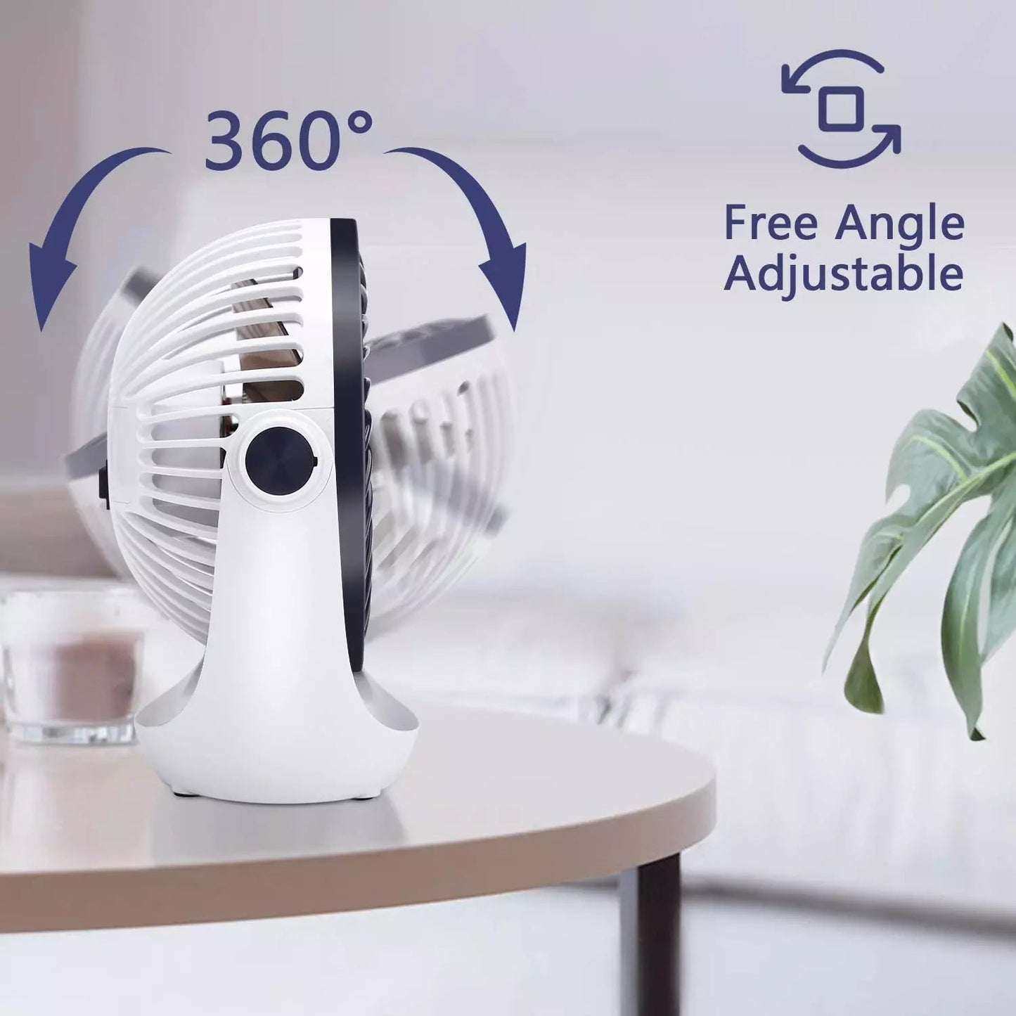 Desk Fan Small Portable Tabletop Fan with Strong Airflow