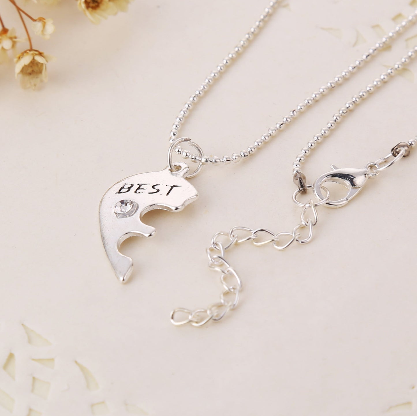 Best Friends Forever Heart Necklaces - Set of 3 Friendship Necklaces