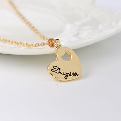 Daughter - Heart Pendant Necklace - Personalized Jewelry Gift