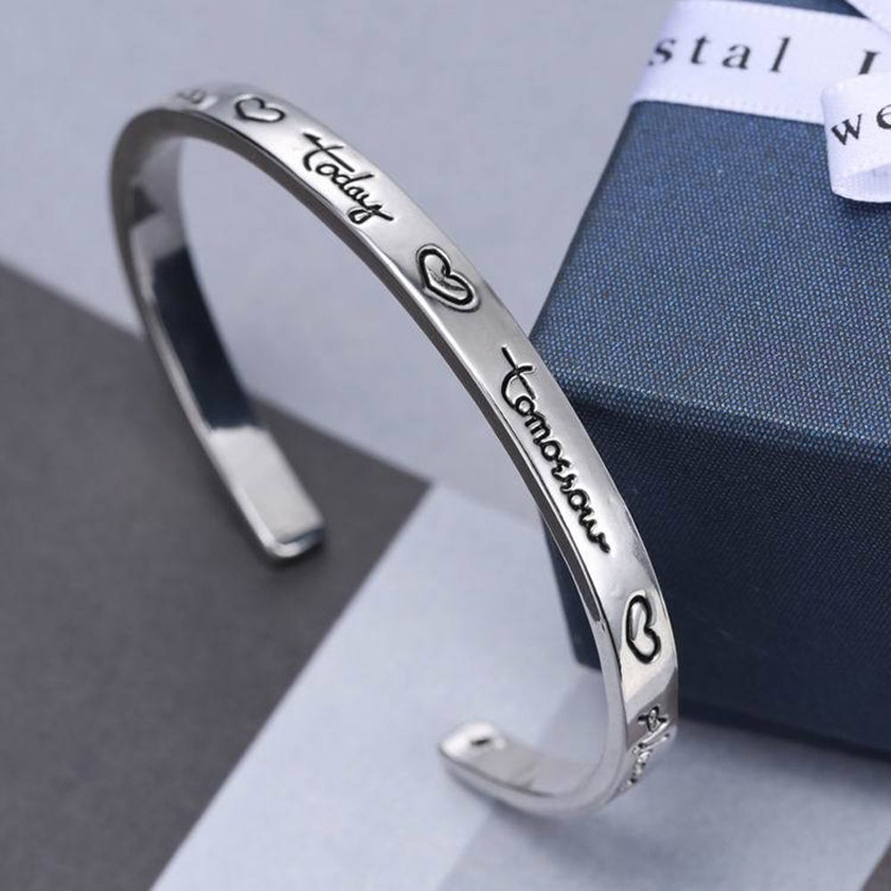 “Friends Forever Today Tomorrow Always” Engraved Bracelet - Friendship Jewelry