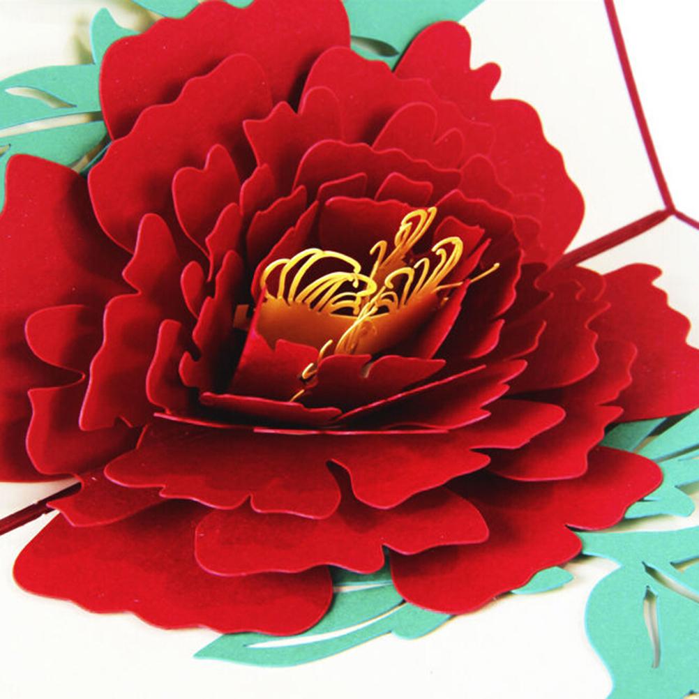 3D BIG Red Flower Pop Up Card and Envelope