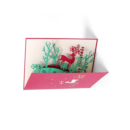 3D Christmas Deer Pop Up Card and Envelope