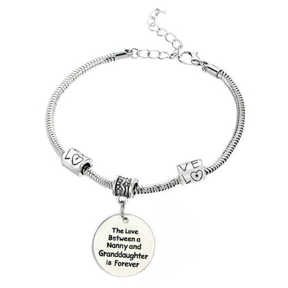 Love Between a Nanny and Granddaughter is Forever Bracelet - Personalized Jewelry Gift - 10’’ Bracelet