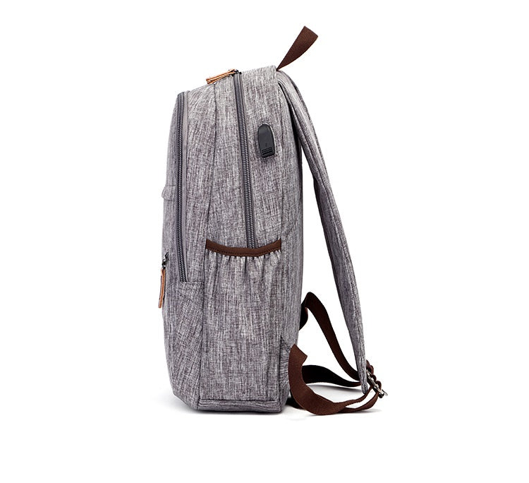 Men's Waterproof Backpack with USB - Grey