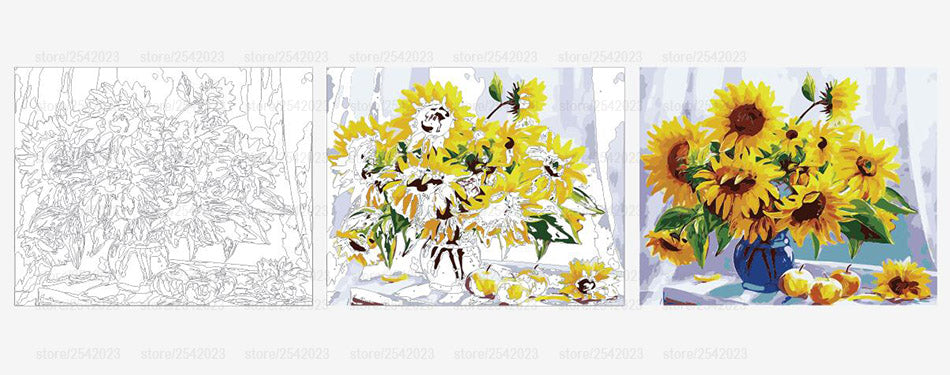 Paint by Numbers Kit - Sunflowers