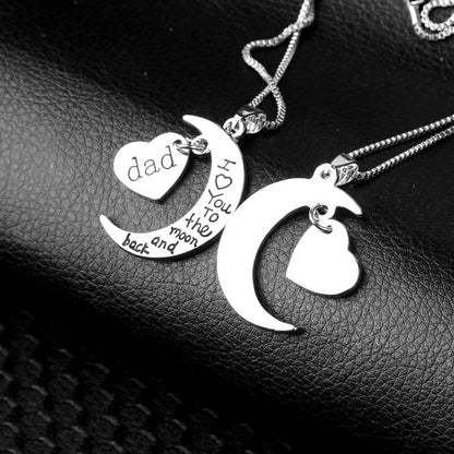 Dad I Love You to The Moon and Back - Personalized Jewelry Necklace Gift