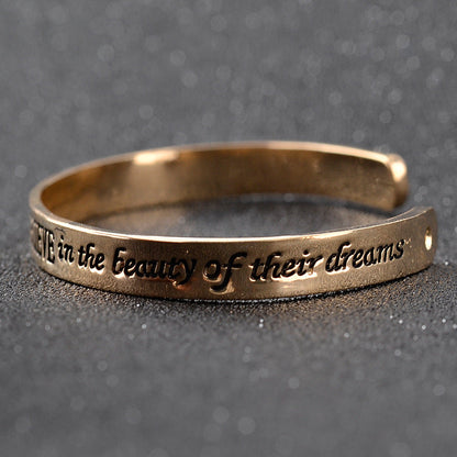 The Future Belongs to Those Who Believe in The Beauty of Their Dreams - Pendant Cuff Bracelet