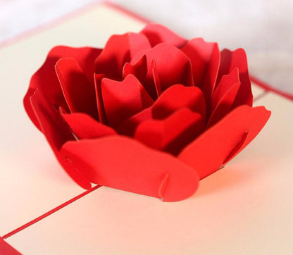 3D  Red Flower Pop Up Card and Envelope