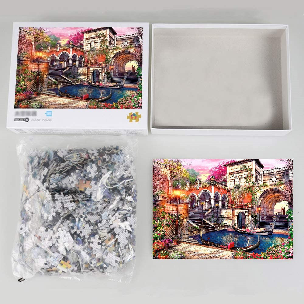 Couple Gondola Boat Puzzle - Large Paper Jigsaw Puzzle [1000 Pieces]