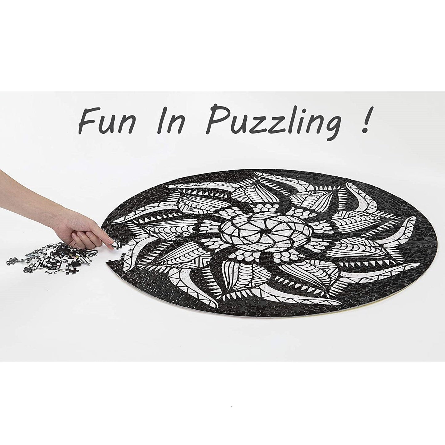 Black and White Round Puzzle - 1000 Pieces Jigsaw